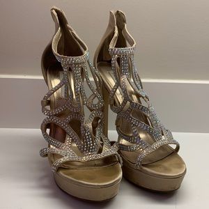 Bedazzled Champagne Steve Madden Heels